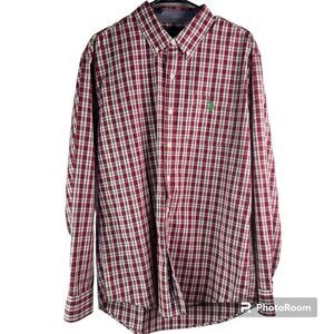 New! US POLO ASSN Red & Blue Plaid Long Sleeve Button Down Shirt Men’s Sz L